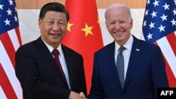 FILE - U.S. President Joe Biden and Chinese President Xi Jinping meet on the sidelines of the G20 Summit on Bali, Nov. 14, 2022. Another meeting, this one on the sidelines of the upcoming APEC summit in San Francisco, "is a possibility," Biden said Oct. 6, 2023.