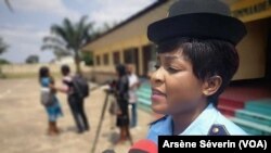 Lieutenant de la gendarmerie Paul Sisca Diamesso, l'une des bénéficiaires de la formation avec le FBI, à Brazzaville, le 6 septembre 2019. (VOA/Arsène Séverin)