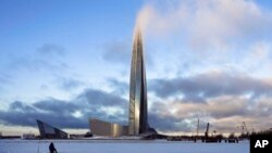 ساختمان دفتر مرکزی «گازپروم» روسیه در شهر سن پیترزبورگ - آرشیو