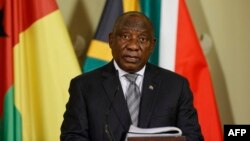 Le président sud-africain Cyril Ramaphosa le 28 avril 2022.