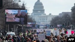 واشنگٹن مین اسلحے پر سخت کنٹرول کے لیے مظاہرہ۔ 24 مارچ 2018