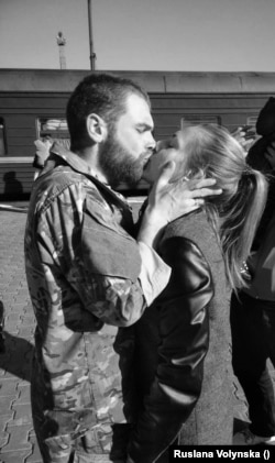Ukrainian Marine Commander Sergey Volynsky and his wife Ruslana