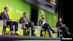 Panel members take part in a discussion during the African Mining Indaba 2022 conference, in Cape Town, South Africa, May 11, 2022.