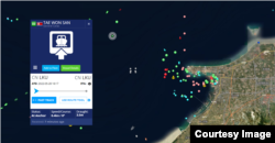 중국 룽커우 항 인근에 북한 선박 '태원산'호가 대기 중인 것으로 확인됐다. 자료=MarineTraffic