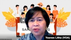 Child Protection Team Leader Wahana Visi Indonesia, Emmy Lucy Smith, dalam tangkapan layar.