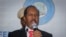 Hassan Sheikh Mohamud speaks after his election win at the Halane military camp in Mogadishu, Somalia, Sunday, May 15, 2022. 