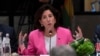 FILE — U.S. Commerce Secretary Gina Raimondo speaks during the US- Association of Southeast Asian Nations Special Summit, in Washington, May 12, 2022. She heads to China this weekend.