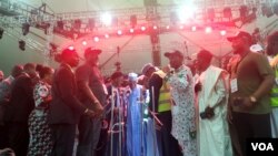Atiku Abubakar a yayin da Ya Lashe Zaben Fidda Gwani Na PDP Don Takarar Shugabancin Najeriya A 2023