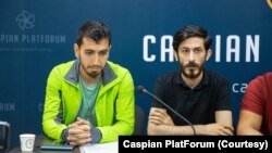 “Demokratiya 1918” Hərəkatının fəalları Orxan Zeynallı (solda) və Afiəddin Məmmədov.