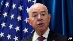 Homeland Security Secretary Alejandro Mayorkas speaks during a news conference in Washington, Jan. 5, 2023.