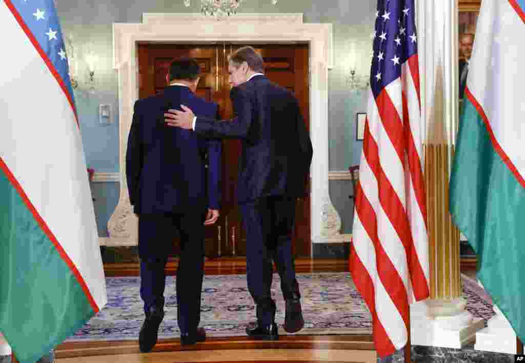AQSh Davlat kotibi Entoni Blinken va O&#39;zbekiston Tashqi ishlar vaziri Vladimir Norov, Vashington, 12-dekabr, 2022