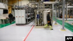 The inside of the Climeworks factory near Reykjavik, Iceland, on Oct. 11, 2021.