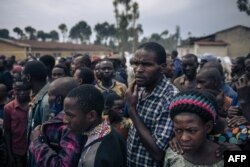 Dans un camp de déplacés remplis de personnes fuyant l'avancée des M23, au nord de Goma, le 2 novembre 2022.