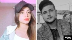 رضا کاظمی (راست) و ماهک هاشمی