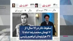 سقوط دلار در ۷۱ سال؛ از ۷ تومان محمدرضا شاه تا ۳۷ هزارتومان ابراهیم رئيسی
