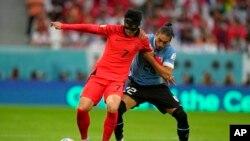 24일 카타르 월드컵 H조 한국과 우루과이의 경기가 열렸다.