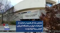 نمایش یک اثر هنری در حمایت از اعتراضات ایران در دانشگاه آمریکن، گزارش رزیتا ایراندوست  
