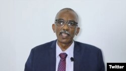 Sudanese politician Wagdi Salih is seen in a screenshot taken from video posted on his Twitter.