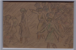 Holocaust Art Weissova "Transport Leaving Terezin"