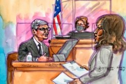 CEO Apple Tim Cook di kursi saksi selama persidangan di San Ramon, California, pada 21 Mei 2021, dalam ilustrasi. (Foto: AP)