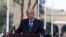 Lebanon's outgoing President Michel Aoun delivers a speech to mark the end of his mandate, outside the presidential palace in Baabda, east of the capital Beirut, on October 30, 2022. 