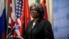 FILE - Linda Thomas-Greenfield, the U.S. ambassador to the United Nations, speaks during a press conference at U.N. headquarters, Sept. 27, 2022. 