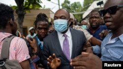 FILE PHOTO: Former senator Youri Latortue in Port-au-Prince, Haiti, July 12, 2021. The United States and Canada on Friday imposed sanctions on him and Haitian Senate President Joseph Lambert.