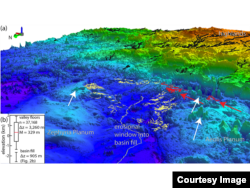 This image is the result of a study of Mars carried by out by researchers, led by scientists at Penn State University, who say say they created maps that provide evidence that the planet once had a large northern ocean. (Image Credit: Benjamin Cardenas/Penn State)