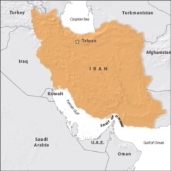 Map showing Strait of Hormuz.