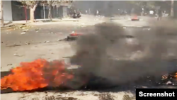 Hậu quả một cuộc biểu tình ở Iran hôm 8/10.