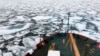 FILE - This summer 2018 photo provided by the National Oceanic and Atmospheric Administration shows the U.S. Coast Guard icebreaker Healy on a research cruise in the Chukchi Sea of the Arctic Ocean.
