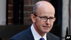 FILE - Jeremy Fleming, head of the British Government Communications Headquarters (GCHQ), in a photo taken in London, Feb. 14, 2019. 