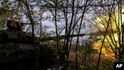 Ukrainian tank T-64 fires in Russian troops' positions direction, in Bakhmut, October 2, 2022.