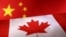 Printed Chinese and Canada flags are seen in this illustration, July 21, 2022. (REUTERS/Dado Ruvic/Illustration）