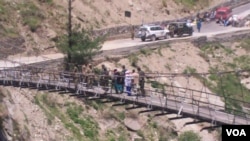 Teetwal bridge on Kishan Ganga River near the Line of Control between India and Pakistan, in Teetwal in north Kashmir's Kupwara district. (Syed Ishfaq)