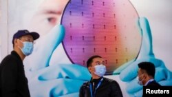 中国上海2021年3月举办的一次半导体技术展。（路透社）