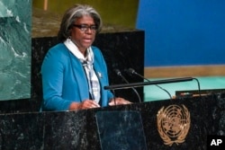 AQShning BMTdagi elchisi Linda Tomas-Grinfild, Nyu-York, 12-oktabr, 2022