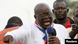 Ghana opposition leader Nana Akufo-Addo speaks during meeting in Accra to contest presidential election results December 11, 2012