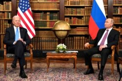 U.S. President Joe Biden and Russia's President Vladimir Putin meet at Villa La Grange in Geneva, Switzerland, June 16, 2021.