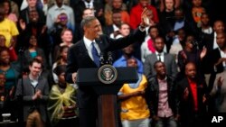 U.S. President Barack Obama delivers remarks and takes questions at a town hall meeting with young African leaders at the University of Johannesburg, Soweto campus, June 29, 2013.