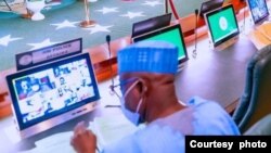 Taron majalisar zartarwar gwamnatin Buhari a Najeriya. (Hoto: Fadar shugaban kasa)