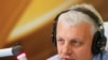 FILE - Journalist Pavel Sheremet talks on the air at a radio station in Kyiv, Ukraine, Oct. 11, 2015. 