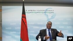 FILE - Malawi's President Peter Mutharika, August 2015.