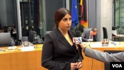 شیما بابایی، فعال حقوق بشر و زندانی سیاسی پیشین، در پارلمان آلمان