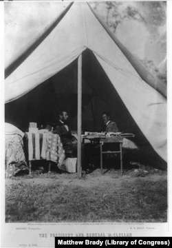 Lincoln and General McClellan on the Battlefield of Antietam