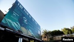 FILE - A billboard advertising the film "Joker" is pictured in Los Angeles, Oct. 2, 2019. 