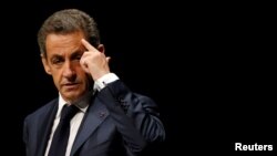 Nicolas Sarkozy, lors d'un rassemblement de son parti aux Sables d'Olonne, France, le 1er octobre 2016. 