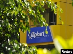The logo of India's largest online marketplace Flipkart is seen on a building in Bengaluru, India, April 22, 2015.