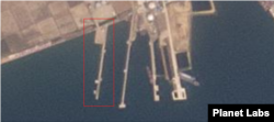 북한이 최근 완공한 것으로 보이는 새 유류 하역 부두(사각형 안). 자료=Planet Labs
