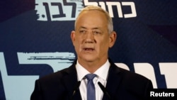 Benny Gantz, pimpinan Partai Biru dan Putih, memberikan pernyataan di Tel Aviv, Israel, 26 September 2019. 